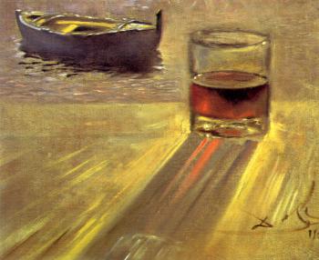 Salvador Dali : Wine Glass and Boat